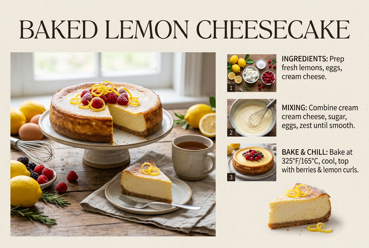 Page: Baked Lemon Cheesecake. Container class: wpp-list wpp-list-with-thumbnails