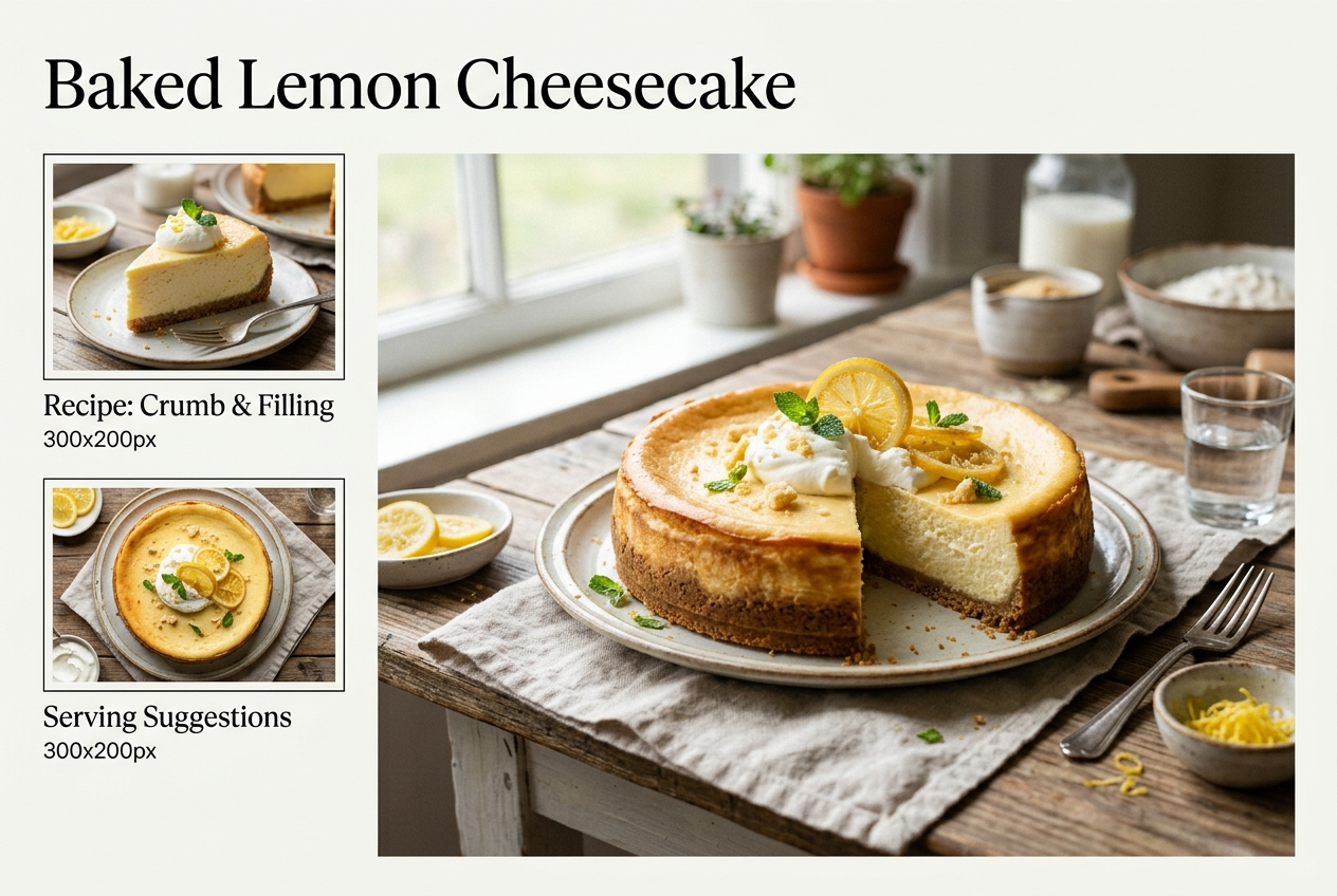 Page: Baked Lemon Cheesecake. Container class: wpp-list wpp-list-with-thumbnails