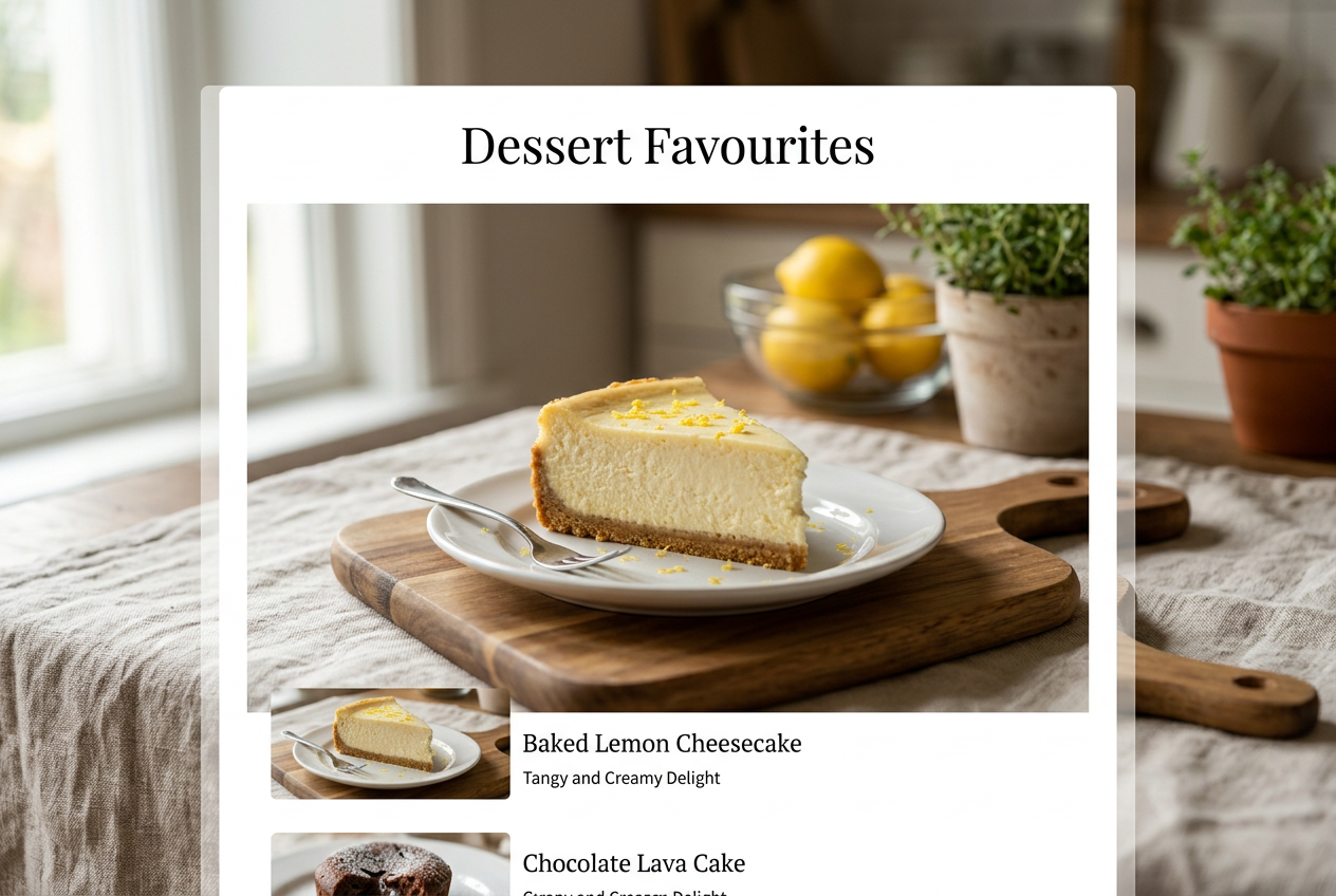 Page: Baked Lemon Cheesecake. Container class: wpp-list wpp-list-with-thumbnails