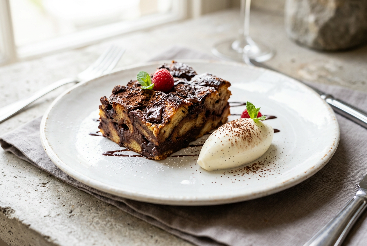chocolate bread and butter pudding