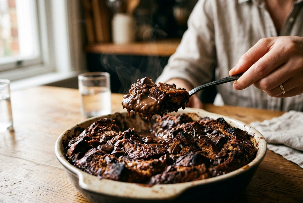 chocolate bread and butter pudding