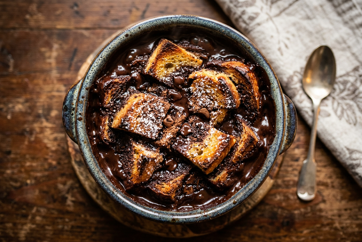 chocolate bread and butter pudding
