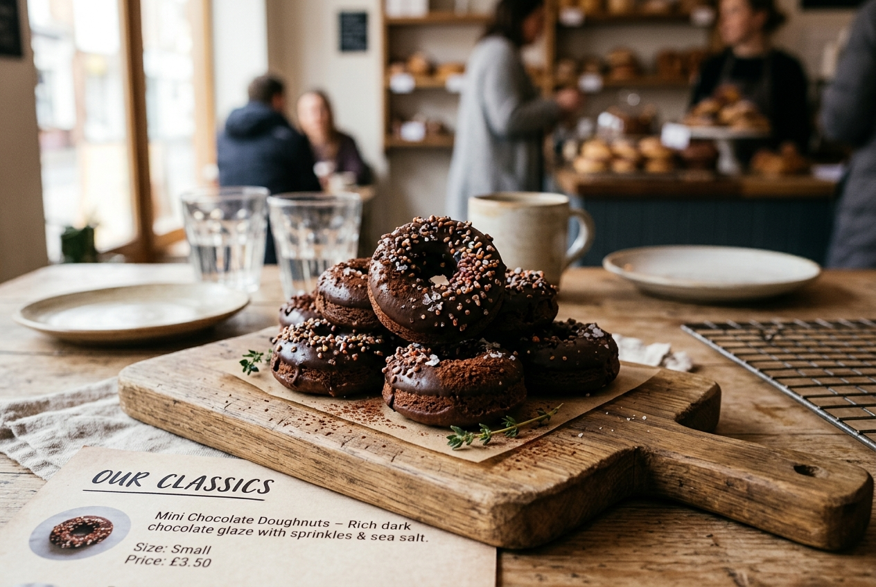 Page: Mini Chocolate Doughnuts. Container class: wpp-list wpp-list-with-thumbnails