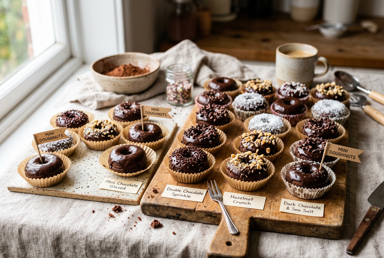 Page: Mini Chocolate Doughnuts. Container class: wpp-list wpp-list-with-thumbnails