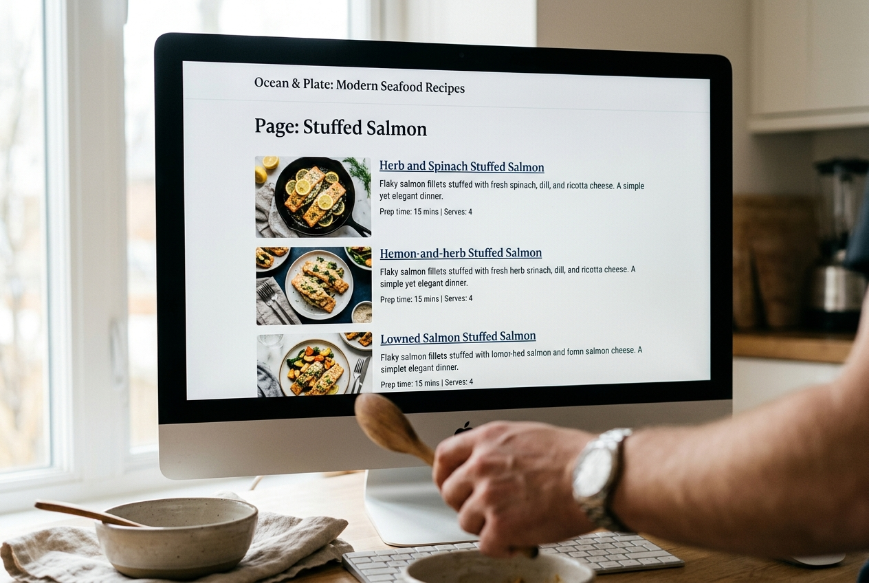 Page: Stuffed Salmon. Container class: wpp-list wpp-list-with-thumbnails