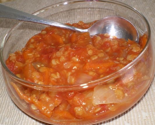 Pea, Lentil and Tomato Soup