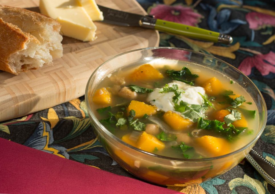 Butternut Squash, Red Pepper and Chickpea Soup