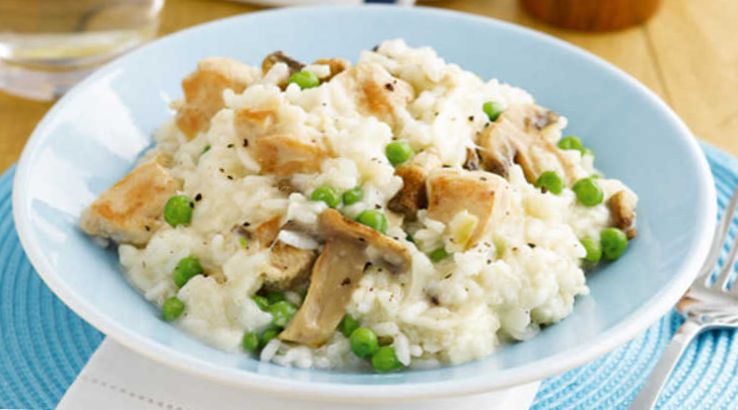 No Count Chicken, Mushroom and Pea Risotto